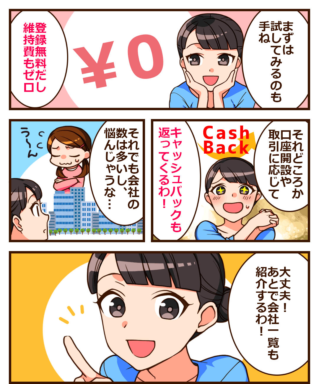 登録料・年会費・維持費などは一切なし！安心して口座開設できます。